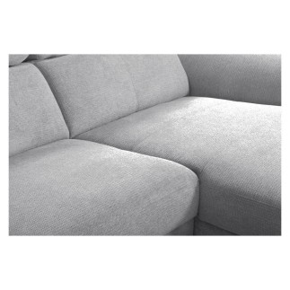 Canapé d'angle relax en cuir de luxe italien avec relax électrique, 5 places bertoni, gris clair, angle gauche - Mobilier Privé
