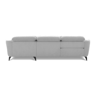 Canapé d'angle relax en cuir de luxe italien avec relax électrique, 5 places bertoni, gris clair, angle gauche - Mobilier Privé