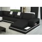 Canapé d'angle en cuir italien 6/7 places SUBLIMO, noir et blanc, angle gauche Canapé d'angle en cuir italien 6/7 places SUBLIMO, noir et blanc, angle gauche