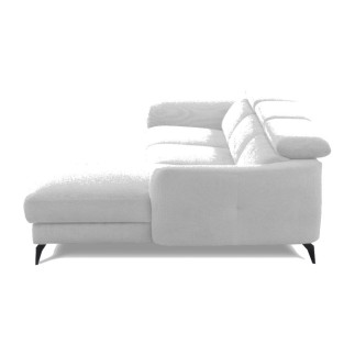 Canapé d'angle relax en cuir de luxe italien avec relax électrique, 5 places bertoni, gris clair, angle gauche - Mobilier Privé