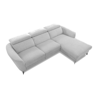 Canapé d'angle relax en cuir de luxe italien avec relax électrique, 5 places bertoni, gris clair, angle gauche - Mobilier Privé