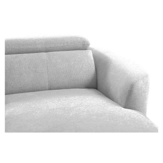 Canapé d'angle relax en cuir de luxe italien avec relax électrique, 5 places bertoni, gris clair, angle gauche - Mobilier Privé