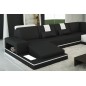 Canapé d'angle en cuir italien 6/7 places SUBLIMO, noir et blanc, angle droit Canapé d'angle en cuir italien 6/7 places SUBLIMO, noir et blanc, angle droit