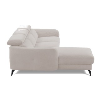 Canapé d'angle relax en cuir de luxe italien avec relax électrique, 5 places bertoni, gris clair, angle gauche - Mobilier Privé