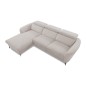 Canapé d'angle relax en tissu de luxe avec relax électrique, 5 places BEROLI, beige clair, angle gauche