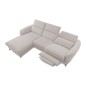 Canapé d'angle relax en tissu de luxe avec relax électrique, 5 places BEROLI, beige clair, angle gauche