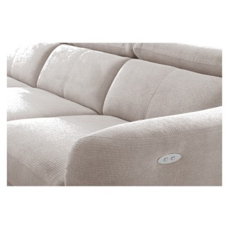 Canapé d'angle relax en cuir de luxe italien avec relax électrique, 5 places bertoni, gris clair, angle gauche - Mobilier Privé