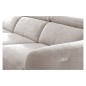 Canapé d'angle relax en tissu de luxe avec relax électrique, 5 places BEROLI, beige clair, angle gauche