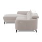 Canapé d'angle relax en tissu de luxe avec relax électrique, 5 places BEROLI, beige clair, angle gauche