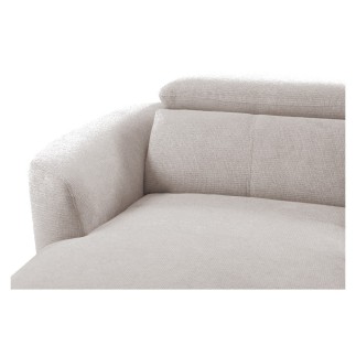 Canapé d'angle relax en cuir de luxe italien avec relax électrique, 5 places bertoni, gris clair, angle gauche - Mobilier Privé
