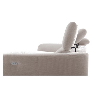 Canapé d'angle relax en cuir de luxe italien avec relax électrique, 5 places bertoni, gris clair, angle gauche - Mobilier Privé