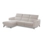 Canapé d'angle relax en tissu de luxe avec relax électrique, 5 places BEROLI, beige clair, angle gauche