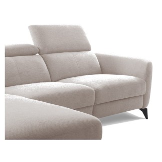 Canapé d'angle relax en cuir de luxe italien avec relax électrique, 5 places bertoni, gris clair, angle gauche - Mobilier Privé