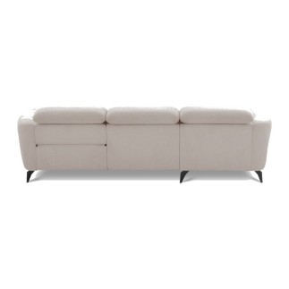 Canapé d'angle relax en cuir de luxe italien avec relax électrique, 5 places bertoni, gris clair, angle gauche - Mobilier Privé