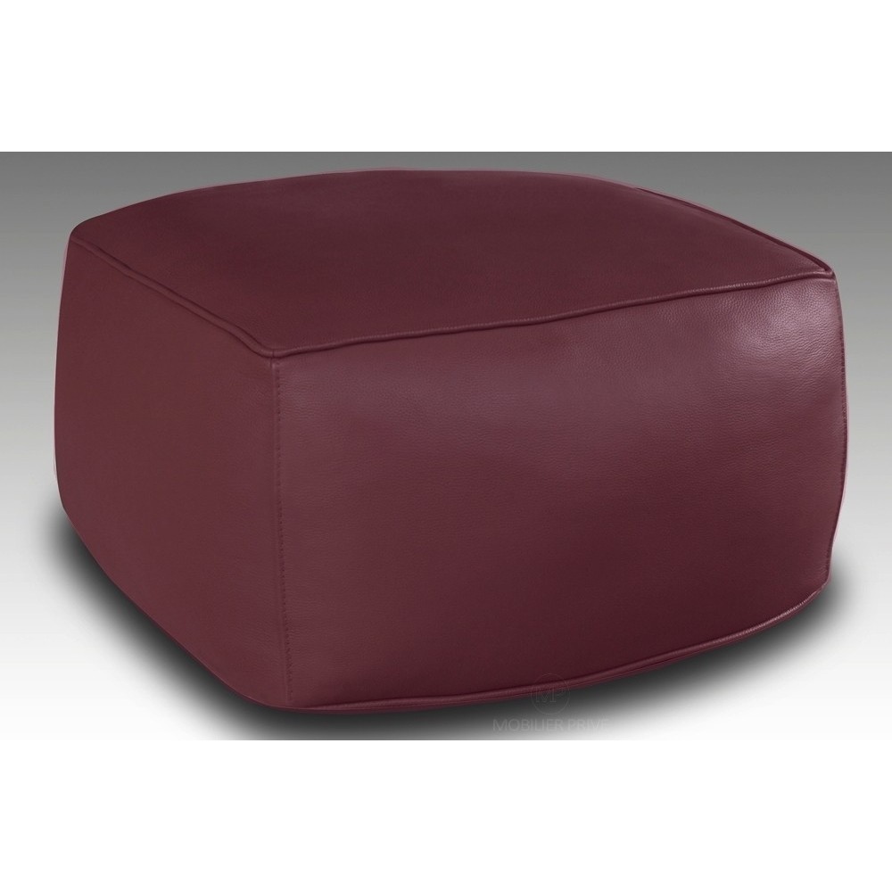 Grand pouf en cuir Magnum, bordeaux. Grand pouf en cuir Magnum, bordeaux.