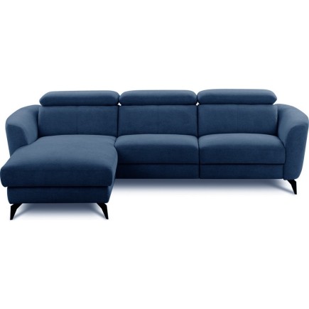 Canapé d'angle relax en cuir de luxe italien avec relax électrique, 5 places bertoni, gris clair, angle gauche - Mobilier Privé