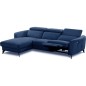 Canapé d'angle relax en tissu de luxe avec relax électrique, 5 places BEROLI, bleu, angle gauche Canapé d'angle relax en tissu de luxe avec relax électrique, 5 places BEROLI, bleu, angle gauche
