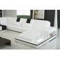 Canapé d'angle en cuir italien 6/7 places SUBLIMO, blanc et noir, angle gauche Canapé d'angle en cuir italien 6/7 places SUBLIMO, blanc et noir, angle gauche
