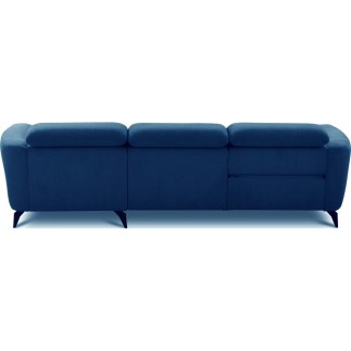 Canapé d'angle relax en cuir de luxe italien avec relax électrique, 5 places bertoni, gris clair, angle gauche - Mobilier Privé