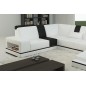 Canapé d'angle en cuir italien 6/7 places SUBLIMO, blanc et noir, angle gauche Canapé d'angle en cuir italien 6/7 places SUBLIMO, blanc et noir, angle gauche