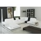 Canapé d'angle en cuir italien 6/7 places SUBLIMO, blanc et noir, angle droit Canapé d'angle en cuir italien 6/7 places SUBLIMO, blanc et noir, angle droit