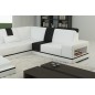 Canapé d'angle en cuir italien 6/7 places SUBLIMO, blanc et noir, angle droit Canapé d'angle en cuir italien 6/7 places SUBLIMO, blanc et noir, angle droit