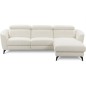 Canapé d'angle relax en tissu de luxe avec relax électrique, 5 places BEROLI, blanc cassé, angle droit