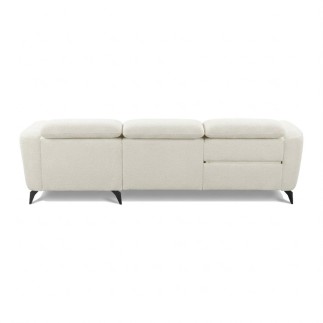 Canapé d'angle relax en cuir de luxe italien avec relax électrique, 5 places bertoni, gris clair, angle gauche - Mobilier Privé