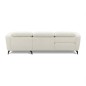 Canapé d'angle relax en tissu de luxe avec relax électrique, 5 places BEROLI, blanc cassé, angle droit