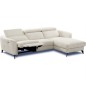 Canapé d'angle relax en tissu de luxe avec relax électrique, 5 places BEROLI, blanc cassé, angle droit