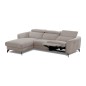 Canapé d'angle relax en tissu de luxe avec relax électrique, 5 places BEROLI, beige foncé, angle gauche