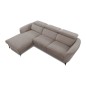 Canapé d'angle relax en tissu de luxe avec relax électrique, 5 places BEROLI, beige foncé, angle gauche