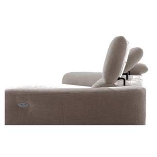 Canapé d'angle relax en cuir de luxe italien avec relax électrique, 5 places bertoni, gris clair, angle gauche - Mobilier Privé