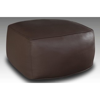 Grand pouf en simili cuir Magnum, chocolat.
