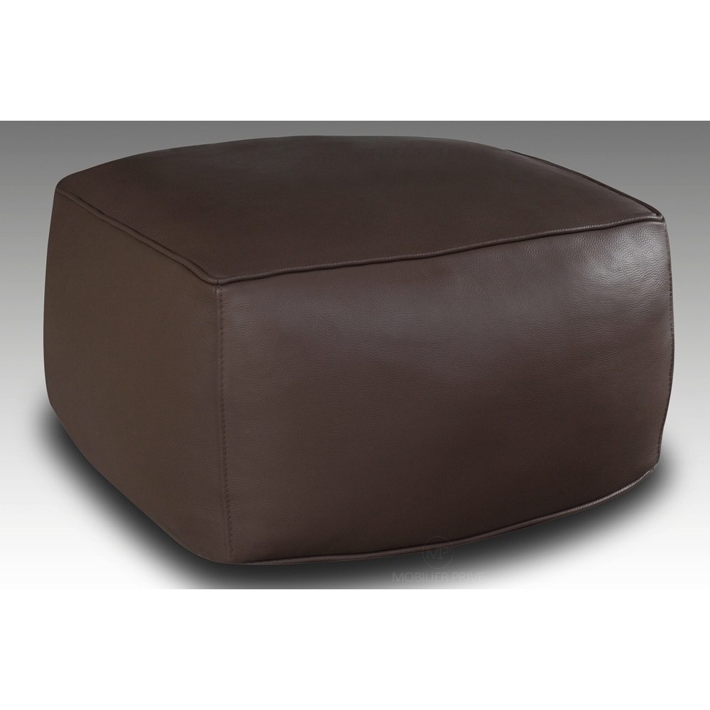 Grand pouf en simili cuir Magnum, chocolat. Grand pouf en simili cuir Magnum, chocolat.