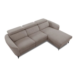 Canapé d'angle relax en cuir de luxe italien avec relax électrique, 5 places bertoni, gris clair, angle gauche - Mobilier Privé