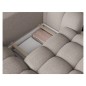 Canapé d'angle convertible en tissu bouclette beige 3-4 places, CORSO, angle gauche