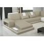 Canapé d'angle en cuir italien 6/7 places SUBLIMO, gris clair et blanc, angle droit Canapé d'angle en cuir italien 6/7 places SUBLIMO, gris clair et blanc, angle droit