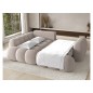 Canapé d'angle convertible en tissu bouclette beige 3-4 places, CORSO, angle gauche