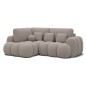 Canapé d'angle convertible en tissu bouclette beige 3-4 places, CORSO, angle gauche