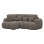 Canapé d'angle convertible en tissu bouclette taupe 3-4 places, CORSO, angle gauche Canapé d'angle convertible en tissu bouclette taupe 3-4 places, CORSO, angle gauche