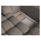 Canapé d'angle convertible en tissu bouclette taupe 3-4 places, CORSO, angle droit Canapé d'angle convertible en tissu bouclette taupe 3-4 places, CORSO, angle droit