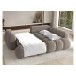 Canapé d'angle convertible en tissu bouclette taupe 3-4 places, CORSO, angle droit Canapé d'angle convertible en tissu bouclette taupe 3-4 places, CORSO, angle droit