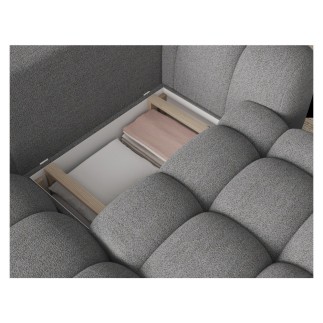 Canapé d'angle convertible en tissu bouclette gris foncé 3-4 places, CORSO, angle gauche