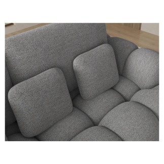 Canapé d'angle convertible en tissu bouclette gris foncé 3-4 places, CORSO, angle gauche