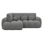 Canapé d'angle convertible en tissu bouclette gris foncé 3-4 places, CORSO, angle gauche Canapé d'angle convertible en tissu bouclette gris foncé 3-4 places, CORSO, angle gauche