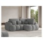 Canapé d'angle convertible en tissu bouclette gris foncé 3-4 places, CORSO, angle droit