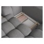 Canapé d'angle convertible en tissu bouclette gris foncé 3-4 places, CORSO, angle droit