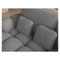Canapé d'angle convertible en tissu bouclette gris foncé 3-4 places, CORSO, angle droit