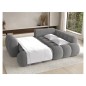 Canapé d'angle convertible en tissu bouclette gris foncé 3-4 places, CORSO, angle droit